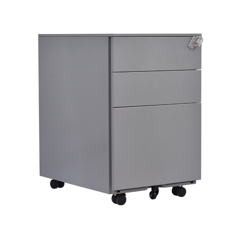 2 Pcs 3-Drawer Under Desk Cabinet Steel Mobile File Cabinet