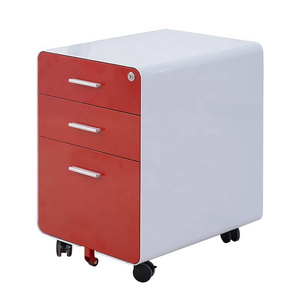 3 Drawers Metal File Cabinets Fireproof Steel Mobile Pedestal Portable Storage Movable Durable a4 File Cabinet With Wheels