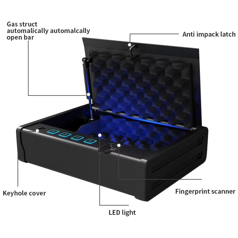 Modern Small Portable Hand Fingerprint Safe Lock Box For Cash Jewelry Security Locker