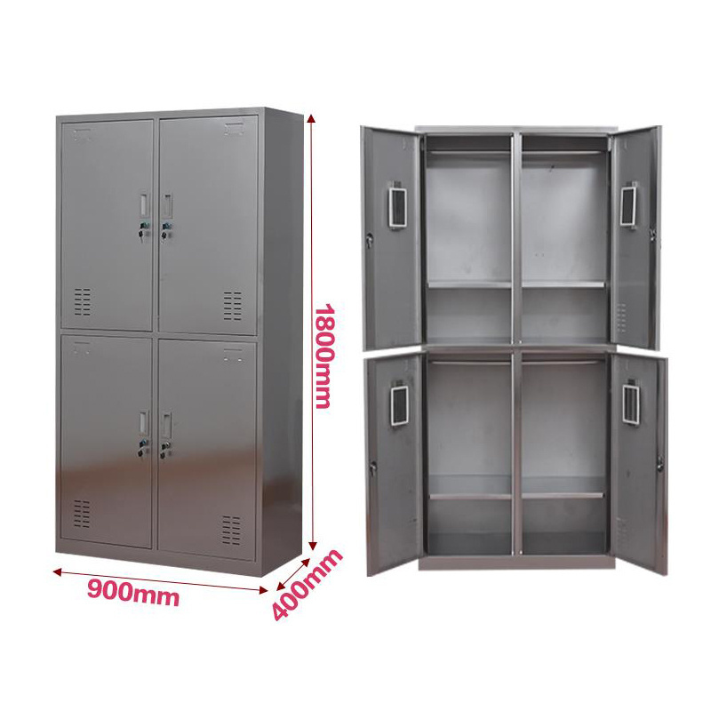 Modern design stainless steel closet multi-compartment medical cabinet locker