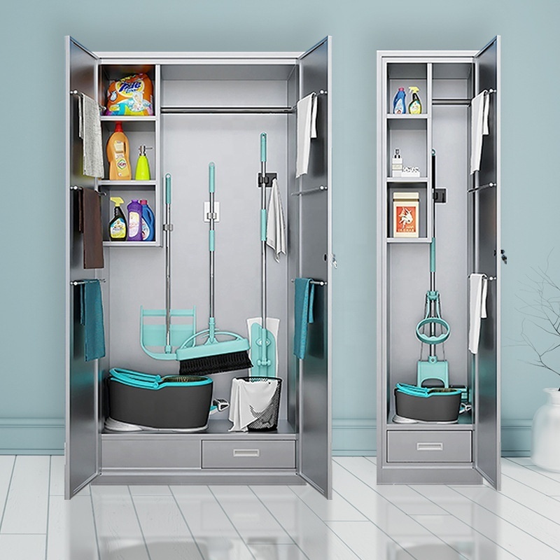 Store cleaning supplies storage cabinet products steel broom closet metal cleaning storage cabinet