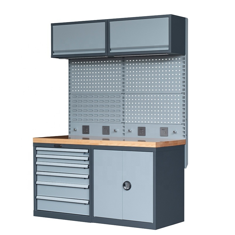 garage series storage combination tools cabinet with black body workbench