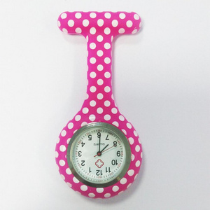 Wholesale Mix 68colors Nurse Fob Pocket Watch Dia 38MM Silicone Leopard Quartz Nurse Watch