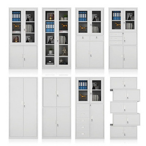 BAIWEI Office Steel 2 Doors Filing Cabinet Metal Storage Cupboard With Adjustable Shelf Double-door Documents And File Cabinet