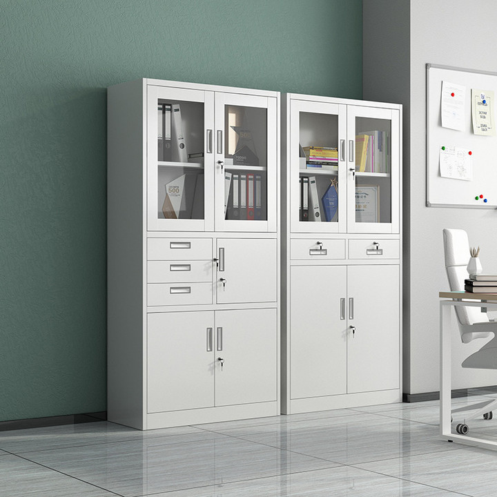 BAIWEI Office Steel 2 Doors Filing Cabinet Metal Storage Cupboard With Adjustable Shelf Double-door Documents And File Cabinet