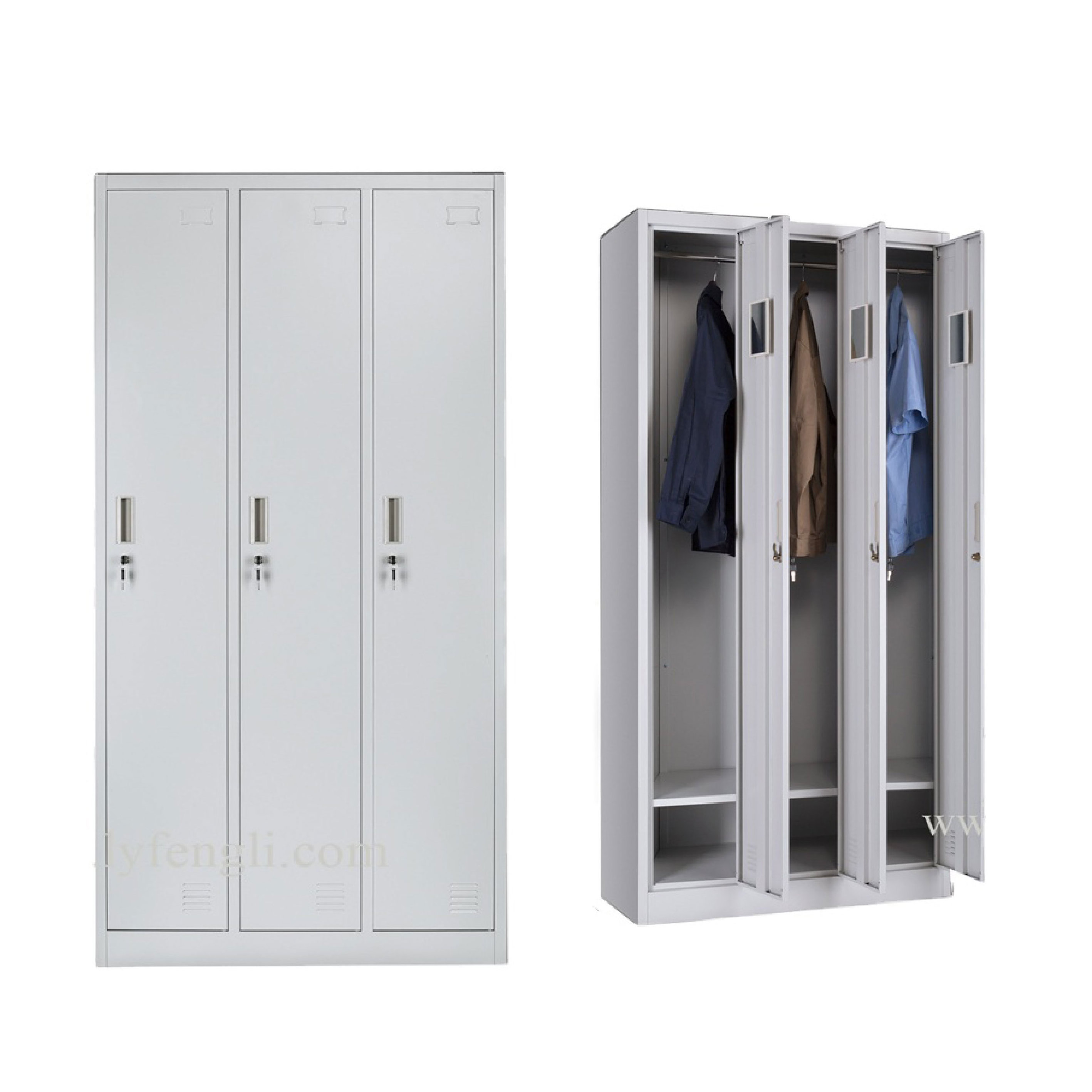 Factory direct sales 3 doors Wardrobes metal clothes storage closet Almirah steel Cabinet