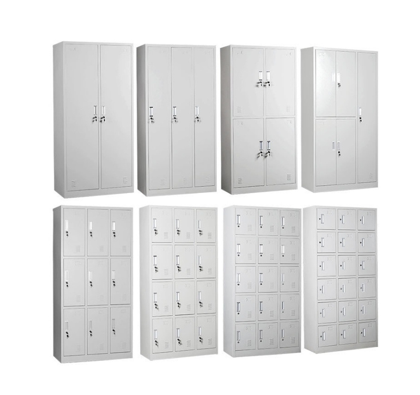 Customized metal steel assembled locker wardrobe closet with hanging rod