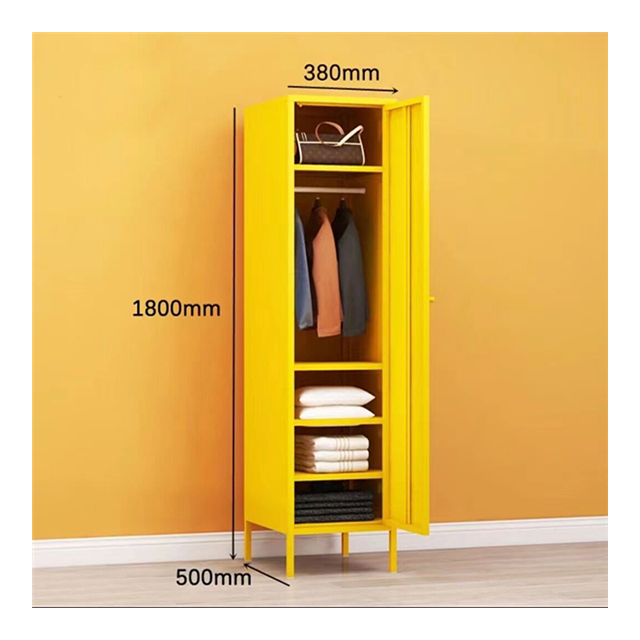 Colorful Steel Clothes Storage Locker One Door Metal Wardrobe Closet