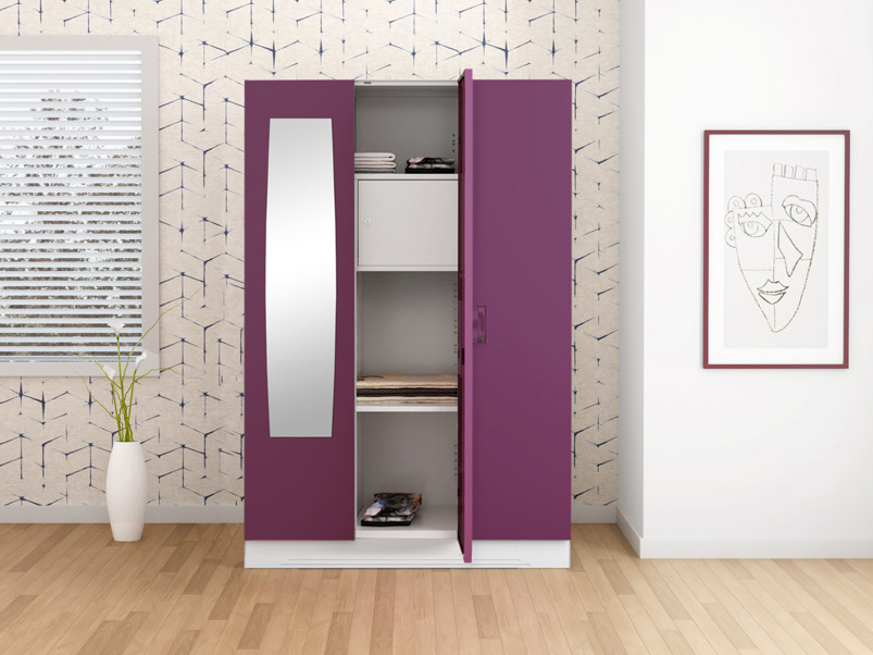 Wardrobe metal godrej steel almirah closet wardrobe steel almari 3 door cheap modern iron armario de metal almari baju dewasa