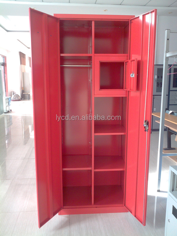 Steel Closet With Glass Door/Steel Locker Almirah/ Assemble Metal Wardrobe