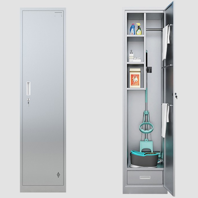 Large space Double Swing Metal Door broom and mop cabinet clean medicine storage cabinet