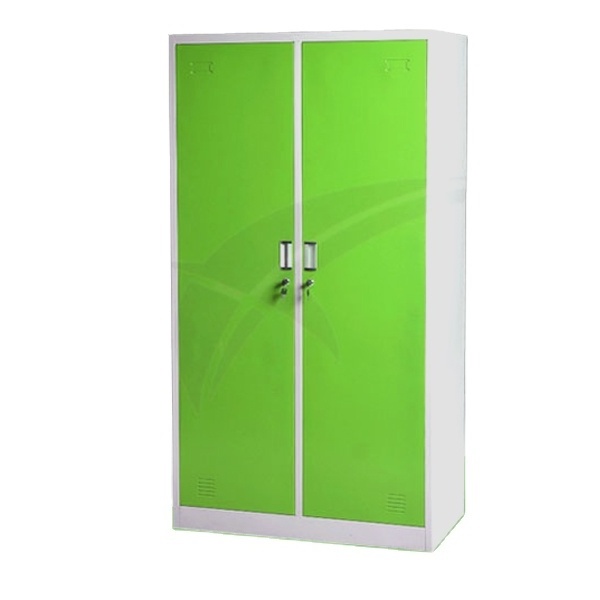 Double door colorful steel bedroom wardrobe design/iron cloth wardrobe