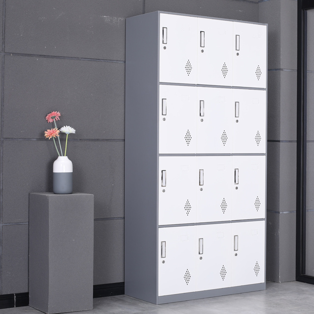 Modern 12 door shoes steel parcel locker/school gym staff metal clothes cabinet locker wardrobe cupboard storage