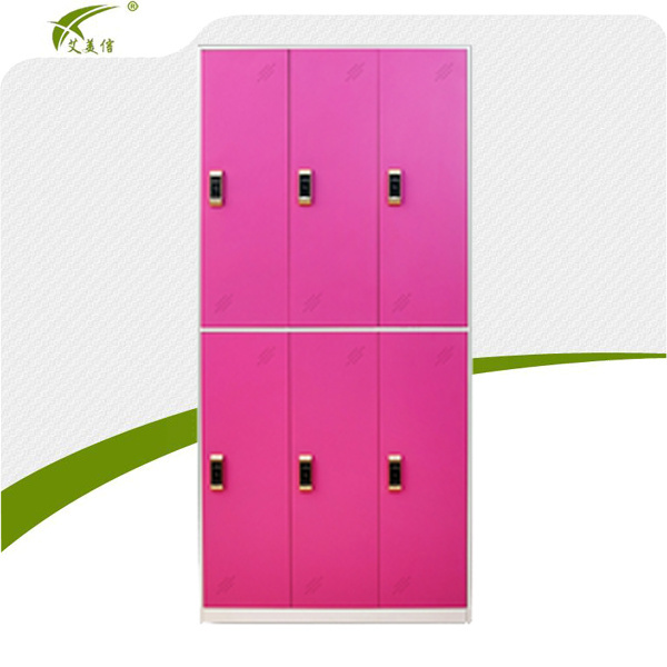 Colorful steel 6 door school metal cabinet locker with key locker prices