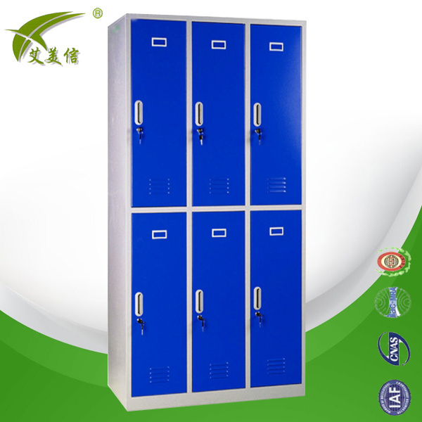 Colorful steel 6 door school metal cabinet locker with key locker prices