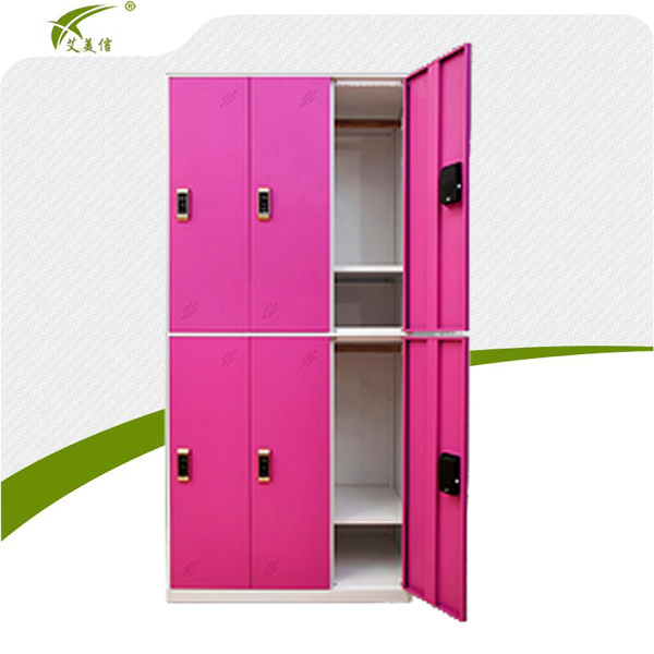 Colorful steel 6 door school metal cabinet locker with key locker prices