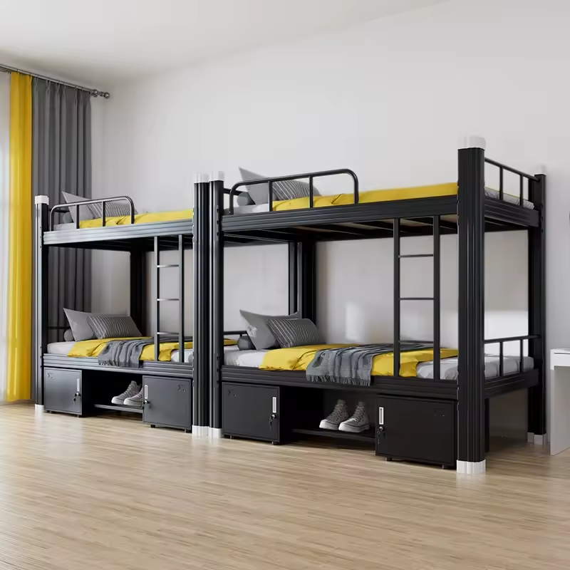 metal Bedroom Furniture Bed Frame Hotel  Bunk Bed/dormitory beds with storage /Loft Bed Single Queen King Size