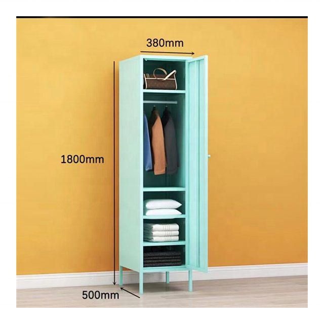 Colorful Steel Clothes Storage Locker One Door Metal Wardrobe Closet