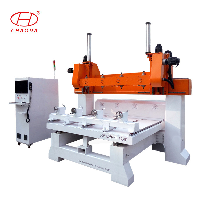 Multi Head 5 Axis 3D Rotary Wood Multi Spindle Router Drilling Machine, Statue CNC Carver