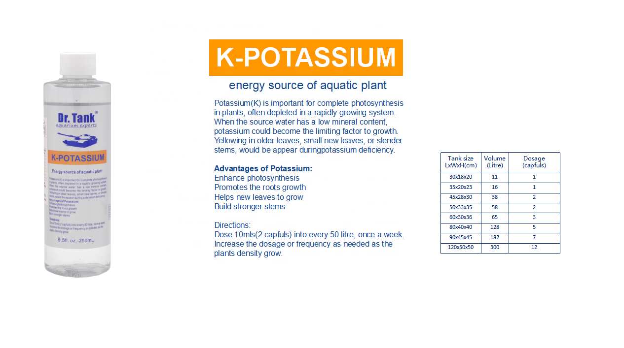 Dr.tank Fish Tank Safe Conditioner Nitrifying Bacteria Water Purifying Agent Water Purifying Agent K-Ptassium Iron Algae Control