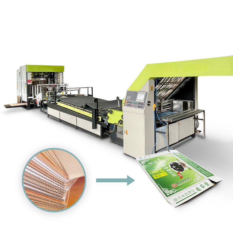 Heavy Duty Flatbed Corrugated Cardboard Flexographic Carton Box Lamination Machine Auto