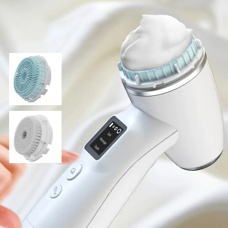 electric facial cleansing brush spin massager rotating face brush with led face rotating face brush electric