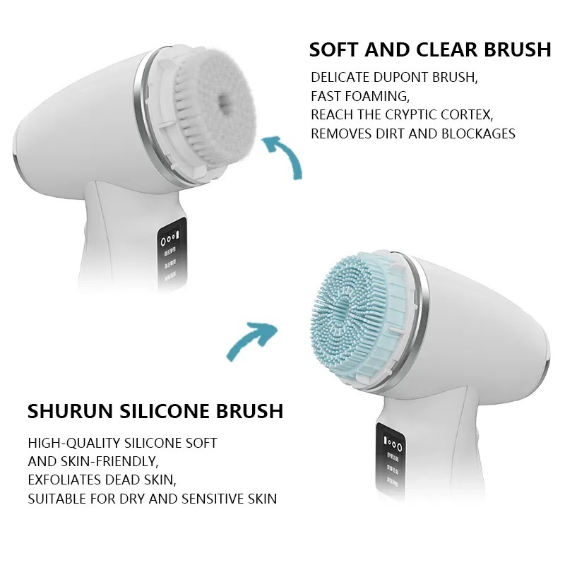 electric facial cleansing brush spin massager rotating face brush with led face rotating face brush electric