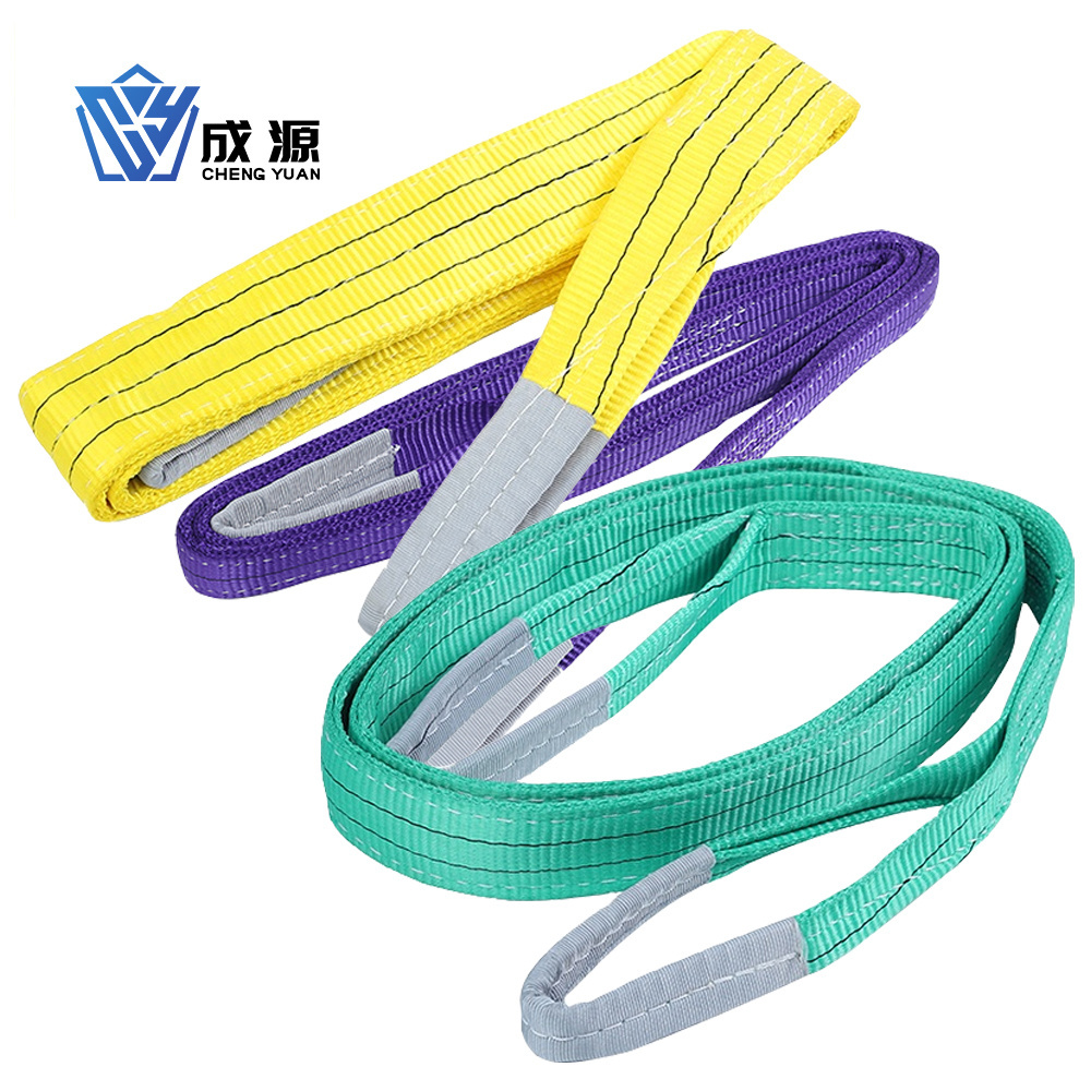 Color code eslinga competitive price lifting belt flat webbing lifting sling 10ton for crane