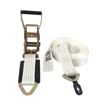 new style white polyester cargo belt lashing strap tie down straps lashing load ratchet strap