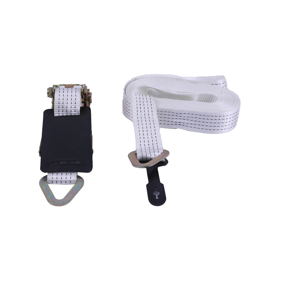 new style white polyester cargo belt lashing strap tie down straps lashing load ratchet strap