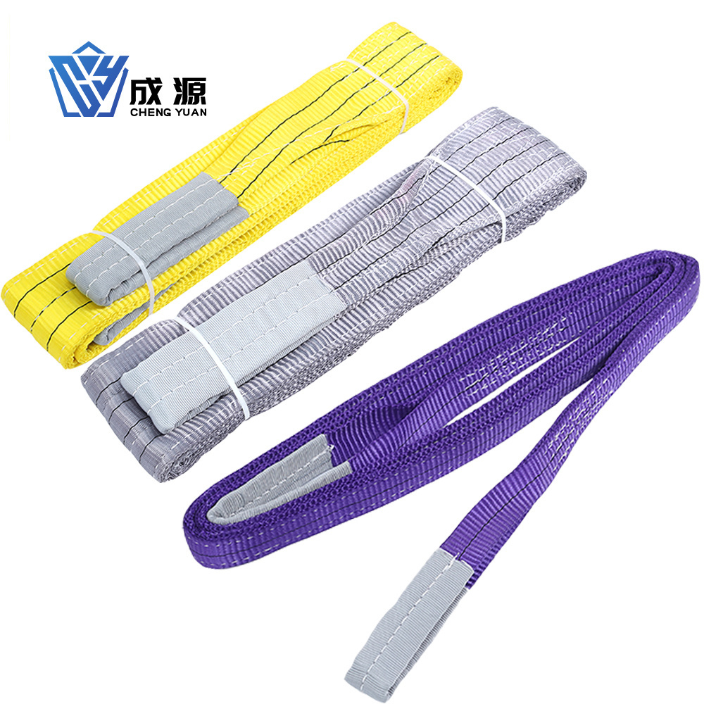 Color code eslinga competitive price lifting belt flat webbing lifting sling 10ton for crane