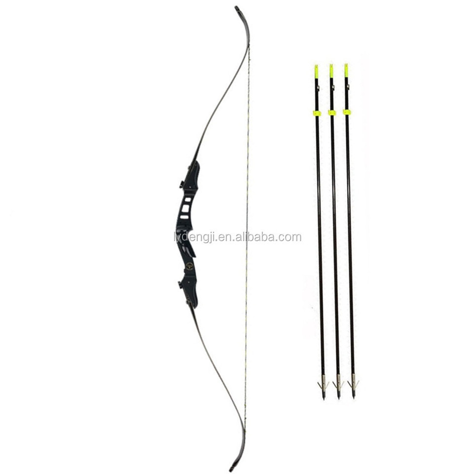 60 Inch black aluminum alloy recurve bow