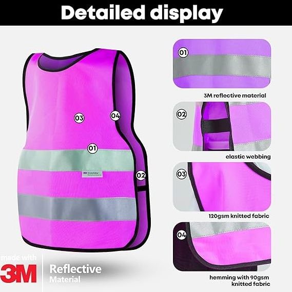 3M high reflective vest   child's safety for children with 100% polyester fiber good material  and quality cheap price