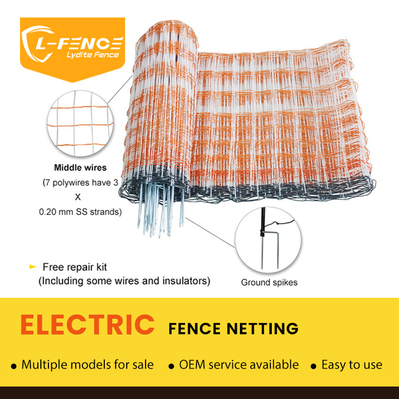 Lydite OEM farm rabbit nets poultry electric fence netting with double spikes