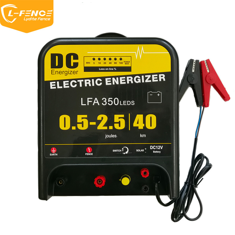 DC-powered Lydite 2.5J 40KM Farm electric fencing  Energizer keep Out Predator