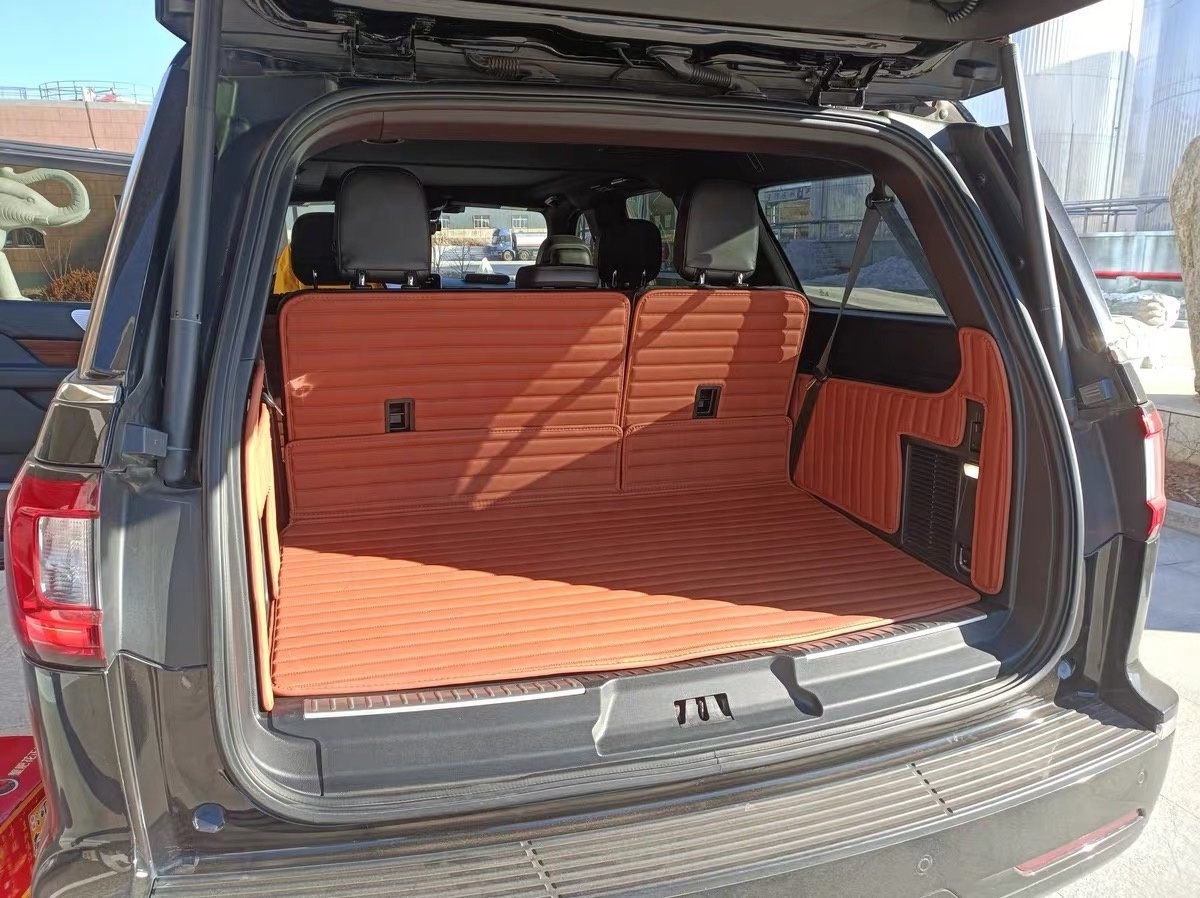 Interior accessories 7D PVC leather foot pad waterproof Full Coverage car boot liner carpet trunk mat for SUV MPV