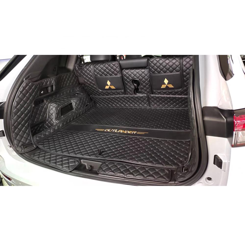 Interior Accessories Pvc Leather Waterproof Full Coverage Car Boot Liner Carpet Trunk Mat For Mitsubishi Outlander