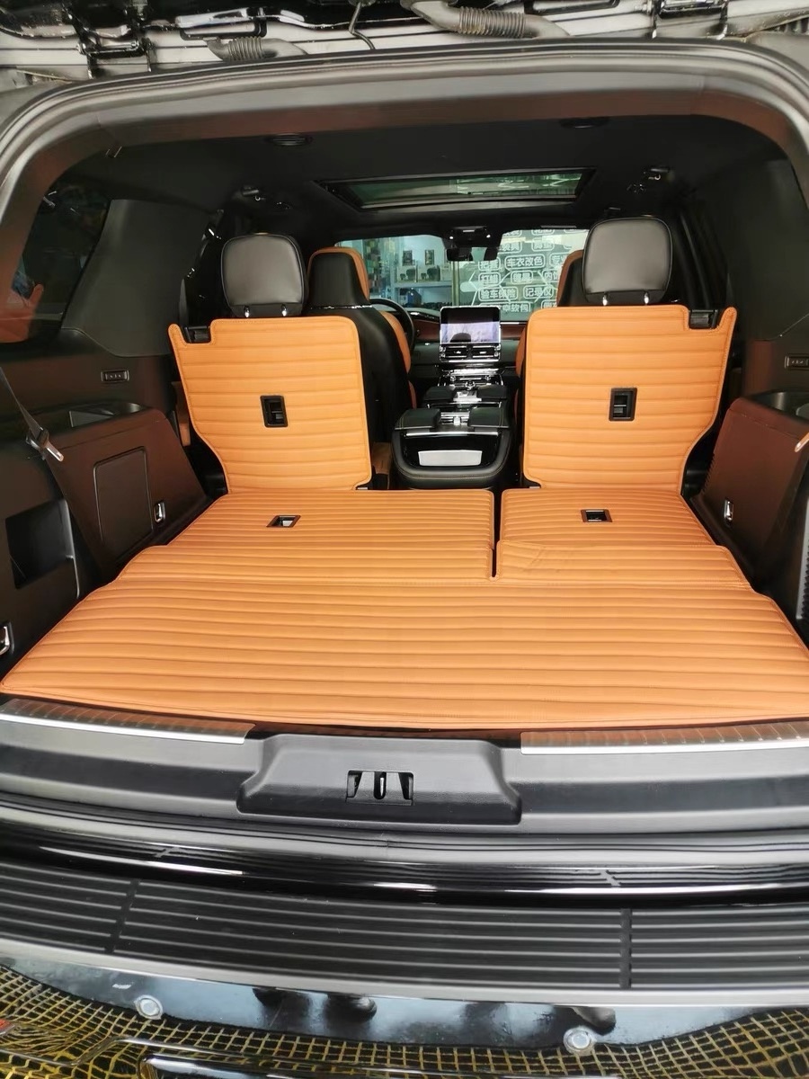 Interior accessories 7D PVC leather foot pad waterproof Full Coverage car boot liner carpet trunk mat for SUV MPV