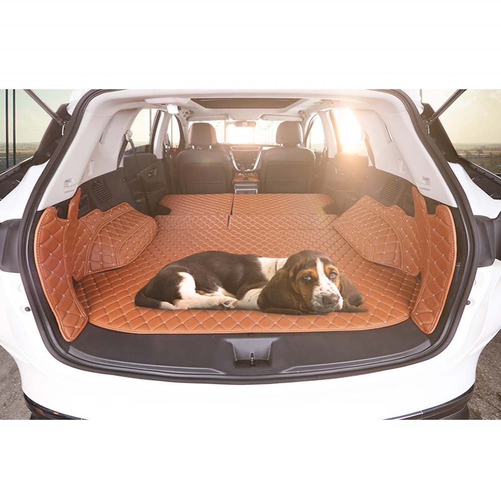 Interior accessories 7D PVC leather foot pad waterproof Full Coverage car boot liner carpet trunk mat for SUV MPV