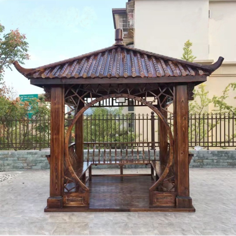 wholesale bulk garden wooden outdoor house wood patio gazebo with table