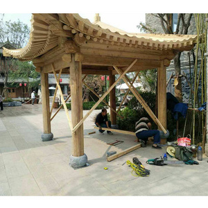 prefab chinese wood garden pavilion gazebo 2.6*2.6m for sale