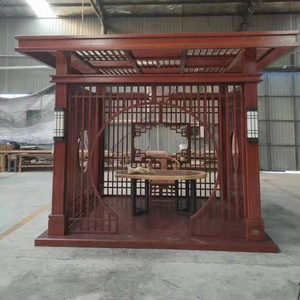 Custom hexagonal quadrangle garden wooden gazebo and Chinese pavilion for people to rest and cooling