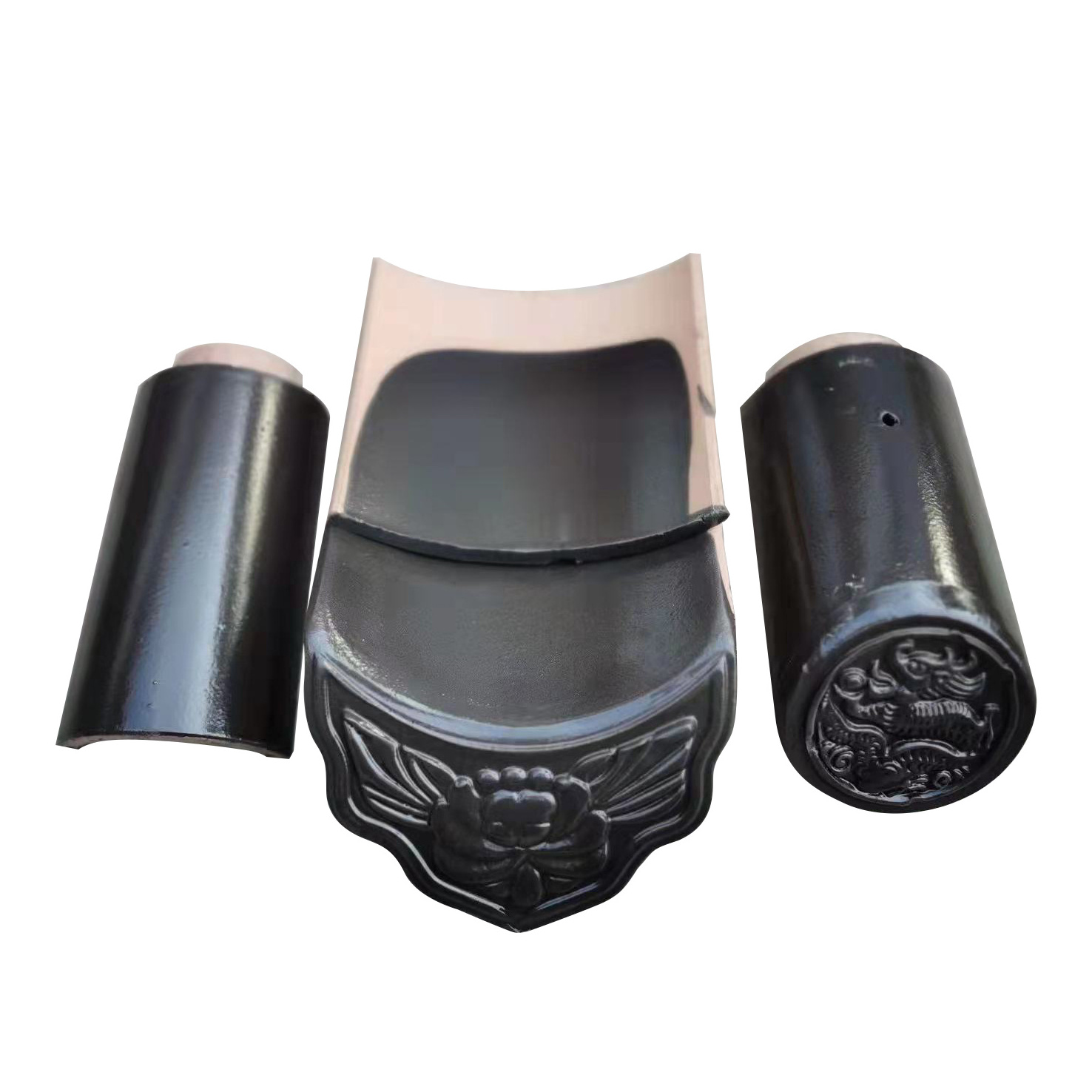 Ceramic material Black color glass roof tiles Chinese garden gazebo outdoor