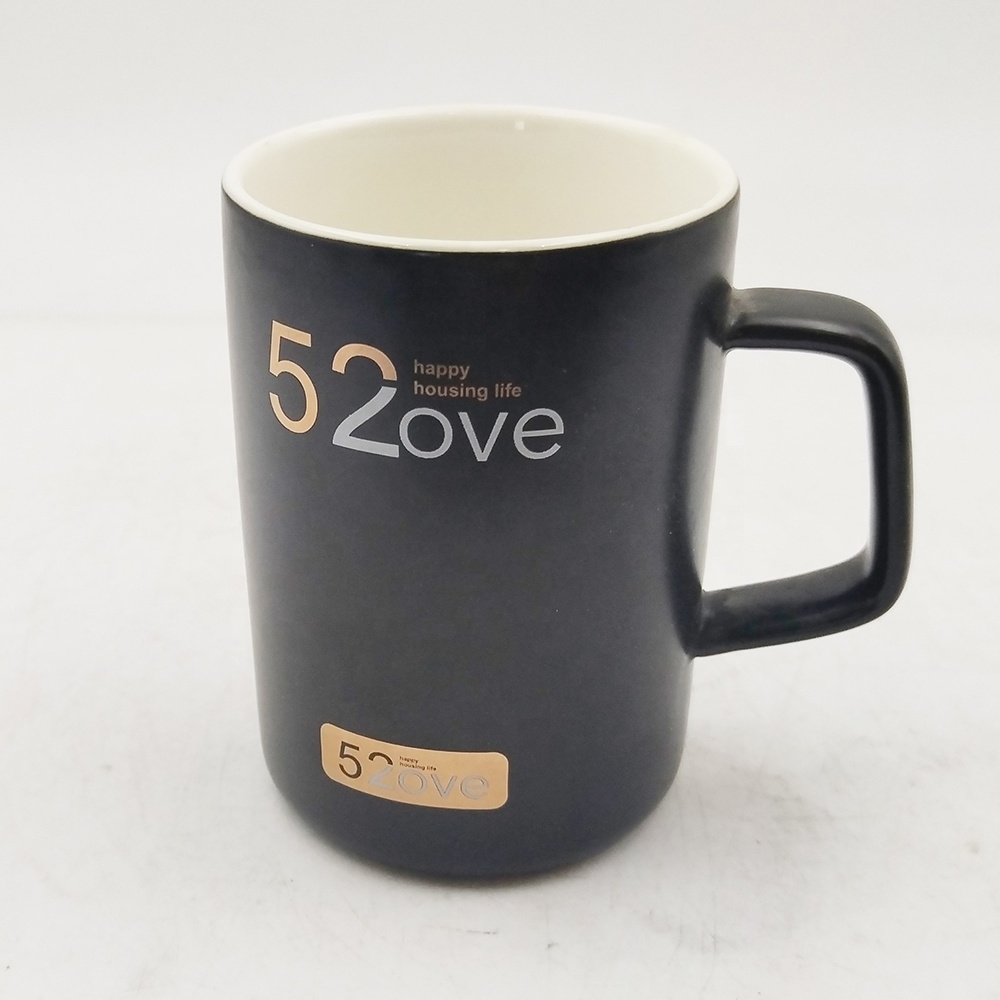 Vintage Black Ceramic Coffee Mug Custom Logo Restaurant Coffee Diner Mugs