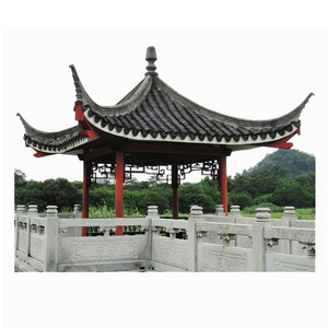 China factory wooden pavilion gazebo roof styles artificial thatch roof with clay roof tiles