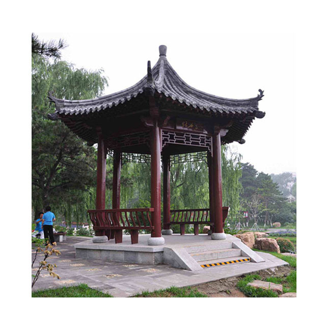 china garden wooden hexagonal shade gazebo