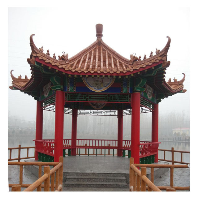 chinese style wooden outdoor gazebo