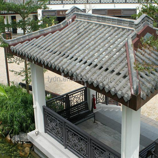 Chinese gazebo building material for gazebo China grey clay roof tile