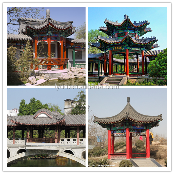 Chinese gazebo building material for gazebo China grey clay roof tile