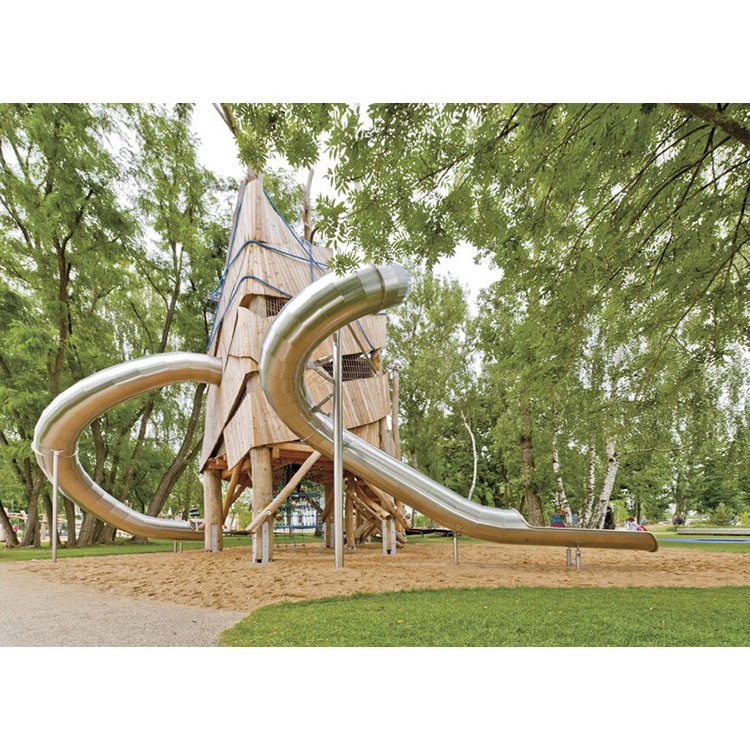 custom outdoor playground kids adults metal 304 stainless steel tube slide plastic slide with wholesale price